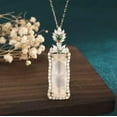 thumbnail image 3 of EOEMY Jade Crystal Pendant Necklace Charm 18K Gold Plated Chain Bamboo Dainty Gemstone-Green, 3 of 7