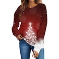 thumbnail image 5 of Purcolt Women's Christmas Sweatshirt Casual Crew Neck Loose Fit Long Sleeve Pullover Tops Ladies Fall Fashion Comfort Sweaters Outfits, 5 of 8