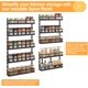 thumbnail image 4 of Organizador de especias de montaje en pared, estante colgante de 5 niveles de altura ajustable para especias para gabinete de despensa de cocina, soporte para condimentos de doble uso con ganchos,, 4 of 7