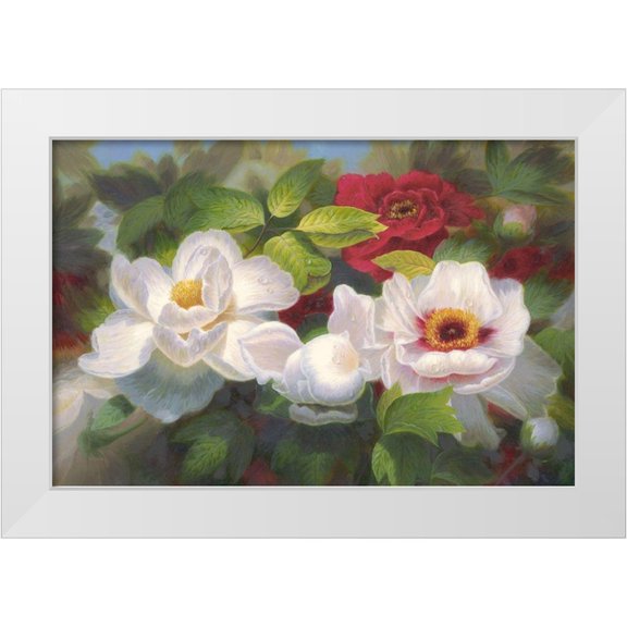 Murphy, John 14x11 White Modern Wood Framed Museum Art Print Titled - American Flowers I