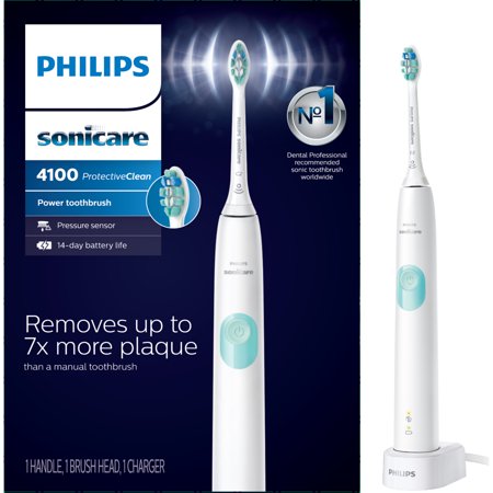 Philips sonicare protectiveclean 4100 plaque control, rechargeable electric toothbrush with pressure