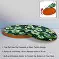 thumbnail image 4 of Saint Patrick's Day 6PCS Round Microfiber Leather Drink Coasters, 11x11 cm/4.3x4.3 in, Set of 6 Coasters for Table and Decoration, 4 of 6