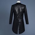 thumbnail image 4 of UVEASISHA Mens Sequin Tuxedo Stylish Tail Slim Fit Tailcoat Suit Jacket Formal Performance Dress Jackets for Dinner Party Prom,Black,XL, 4 of 4