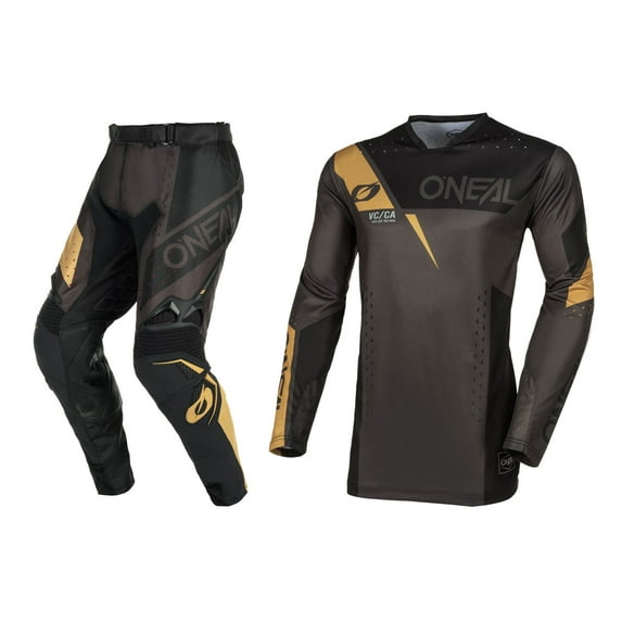 O'Neal 2024 Hardwear Haze Motocross Offroad Riding Jersey Pant Combo (Black/Gray/Sand, Medium/32)