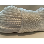 3/16 x 300Ft. Solid Braid Polyester General Purpose/Utility Rope Hank. White. Made In The USA.