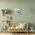 thumbnail image 4 of ZHONGYUTONG Teal Dandelion Canvas Wall Art Grey White Flower Pictures Print Rustic Neutral Floral Painting for Bathroom Decor Framed (24.00" x 24.00"), 4 of 5