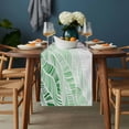 thumbnail image 2 of Ombre Green Pink Table Runner - 108 Inch Long, Kitchen Dining Table Runner Dresser Scarves, Summer Coastal Ocean Sea Beach Wave Farmhouse Decor for Coffee Tables Wedding Party Banquet, 2 of 8