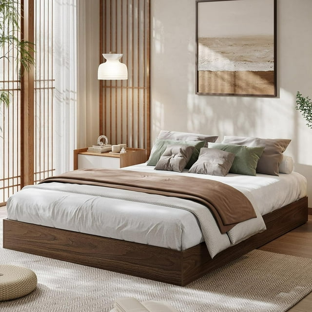 YUSAZENS King Size Wood Platform Bed Frame,Wooden Bed Frame Without Headboard, Wood Slat Support, Easy Assembly,No Box Spring Needed