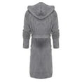 thumbnail image 3 of Bathrobes For Men,resort Hotel Home Spa Terry Robe Fleece Robe Plush Long Hooded Bathrobe, 3 of 5