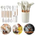 thumbnail image 6 of Yucurem 12Pcs Kitchen Utensil Set Silicone Heat-resistant Cookware for Kitchen Kitchen Essentials (Beige), 6 of 10