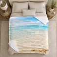 thumbnail image 5 of Tropical Beach Scene Seashells, Festive Holiday Scene, Warm Flannel Blanket for Beach House and Living Room with Detailed Artwork, Art Lovers Christmas Gift, Festive Home Decor, 5 of 9
