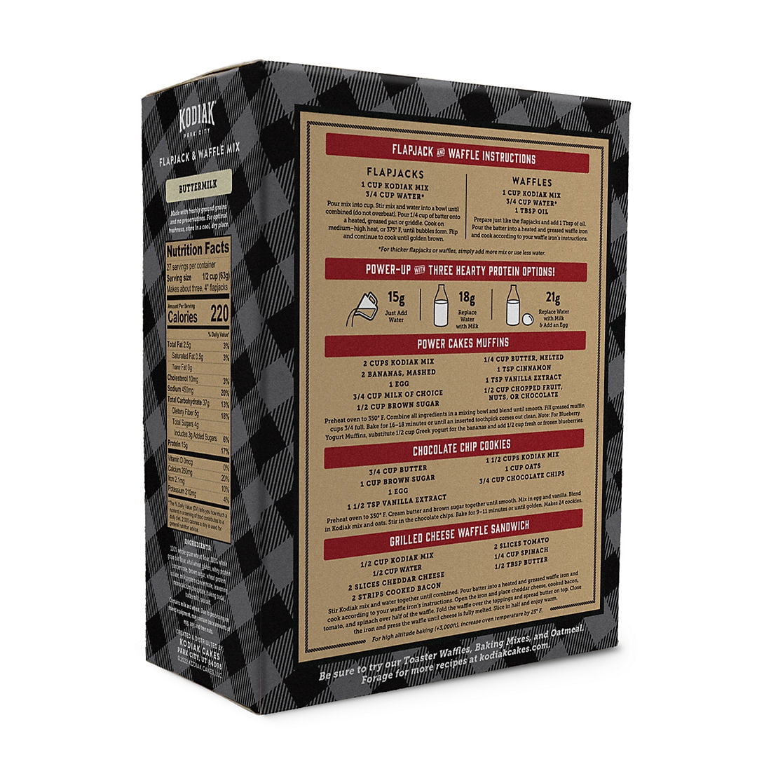Product of Kodiak Power Cakes Buttermilk Flapjack & Waffle Mix 3 Pk. 20 oz.