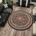 thumbnail image 7 of Sensation Transitional 8' Round Navy and Beige Polypropylene Indoor Area Rug, 7 of 7
