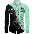 thumbnail image 1 of Camisa de hombre con estampado floral en HD de moda, color degradado, informal, suave y cómoda para fiestas al aire libre, nuevo estilo, 1 of 6