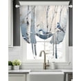 thumbnail image 5 of Vintage Oil Painting Forest Tie Up Curtains for Window, Thermal Insulated Balloon Shade Adjustable Rod Pocket Curtains Valance Panels for Kitchen Bathroom Cafe 42 x 63 Vintage Birds Branches, 5 of 6