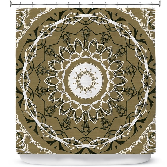 Shower Curtains 70" x 84" from DiaNoche Designs by Angelina Vick - Medallion 2 Olive