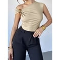 thumbnail image 4 of Women'S Off the Shoulder Tops Mental Elegant Asymmetrical Dressy Top Going Out Outfits Color XS, 4 of 9