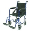 Karman Healthcare LT-2017-BL Folding Aluminum Transport Chair, Blue, 17" Seat Width