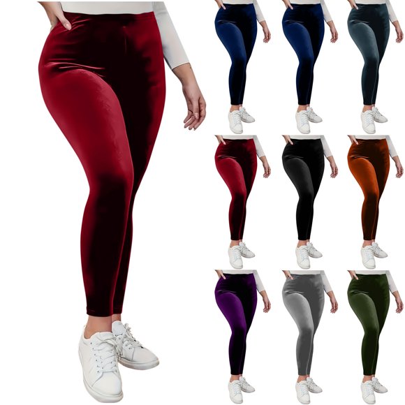 Fartey Leggings Élastiques en Velours Taille Haute pour Femmes, Pantalon de Yoga Chaud en Velours, Leggings en Velours Ultra Doux pour l'Automne et l'Hiver