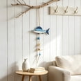 thumbnail image 6 of Werulen Handmade Wooden Fish Wall Hanging Decor, Nautical Coastal Beach Wall Ornament, Sea Marine Home Bathroom Decor, Rustic Fish Wall Art, Beach House Wall Accent, 6 of 6