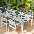 thumbnail image 2 of Blue Floral Table Cloths for 4 Foot Rectangle Tables, Spring Watercolor Flowers Butterflies Beige Patio Waterproof Elastic Fitted Tablecloths, Washable Rectangular Table Cover for Camping, 2 of 8