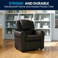 thumbnail image 3 of Flash Furniture Vinyl LeatherSoft Kids Recliner with Cup Holder, Headrest, and Footrest, Brown, 3 of 16