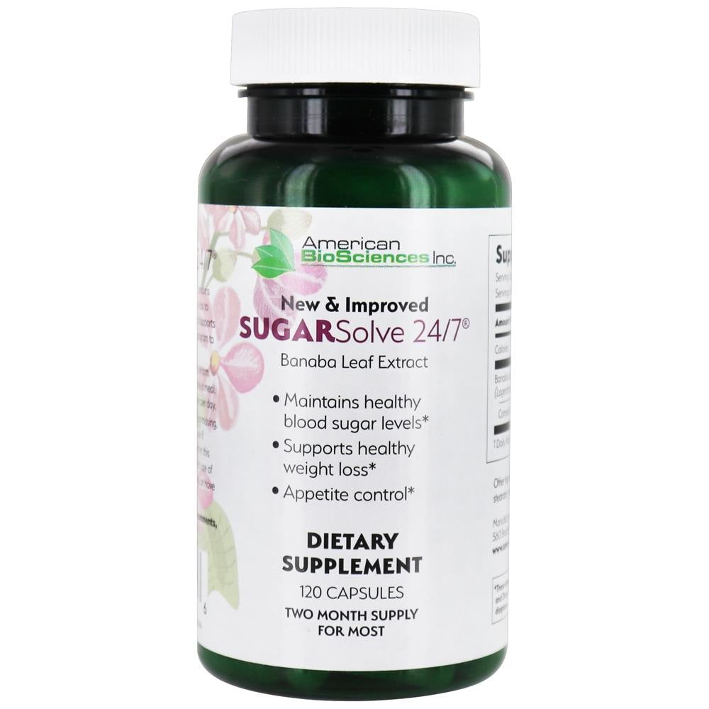 American BioSciences Sugar Solve 24/7 Banaba Leaf Extract 120