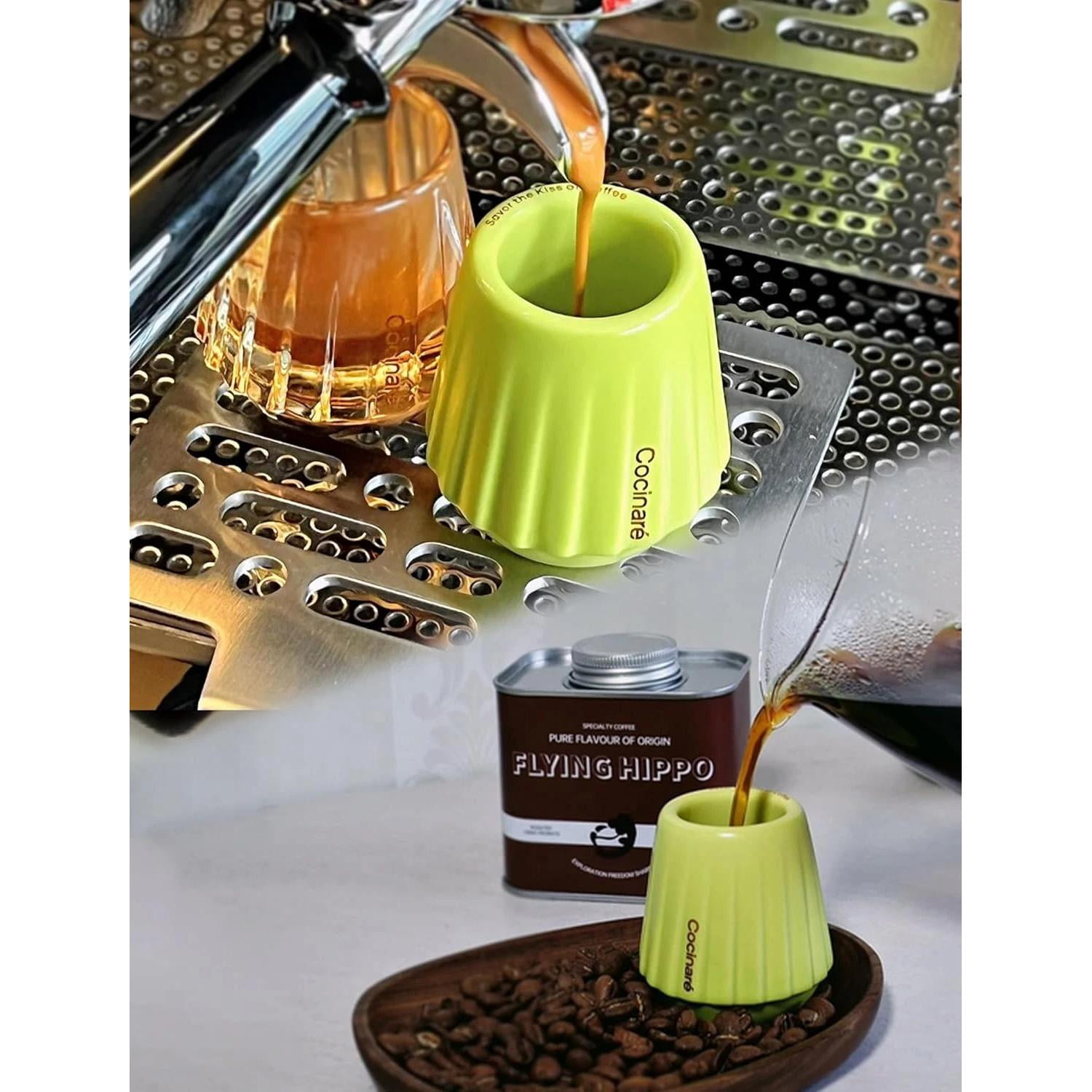 Kisscup Ceramic Espresso Cup – 2.2Oz Demitasse Cup for Espresso, Pour-Over Coffe