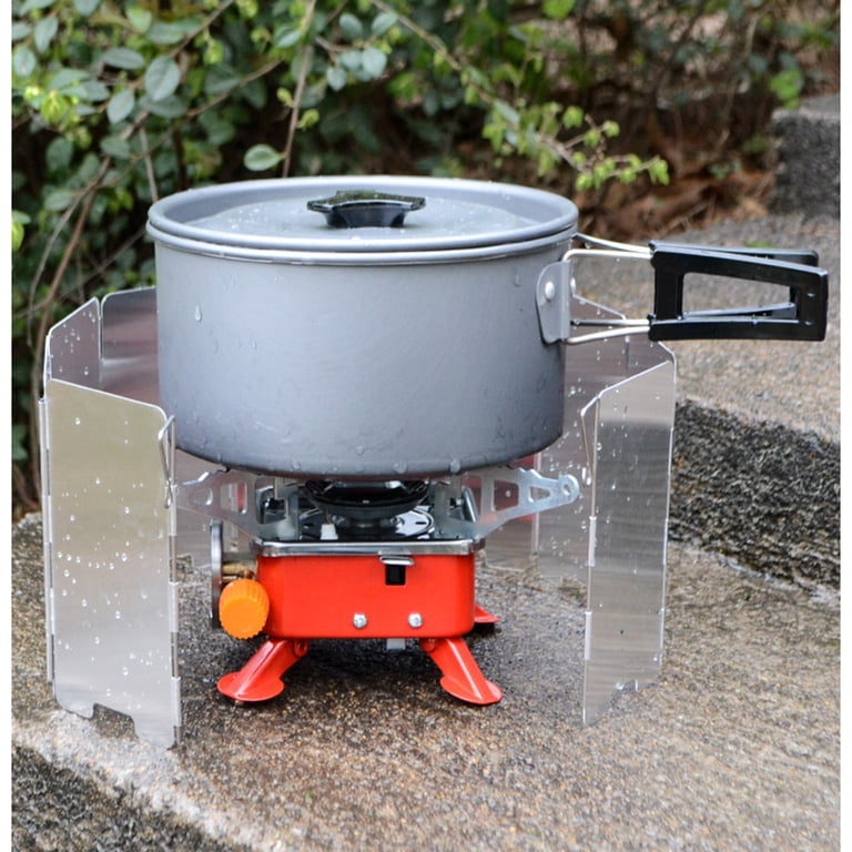 Camping Stove Wind Blocker Gas Windshield Backpacking Windscreen Folding