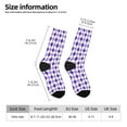 thumbnail image 2 of Xecao Purple argyle Pattern Sport Socks for Women and Men Crew Socks Sporty Calf Socks Casual Socks, 2 of 6