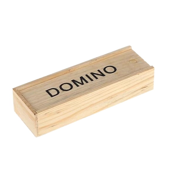 Primegos 28Pcs/Set Black Double 6 Dominoes Set with Wooden Storage Box Portable Travel Kids Adults Family Night Party Classic Tiles Board Game