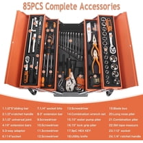 Tool Kit, 85 Piece Hand Tool Socket Wrench Set with Metal Tool Box Multi-Purpose Household Men's Tool Kit, Ideal for Homeowners and Diyers