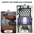 thumbnail image 5 of Outdoor Patio Cushion Covers 4 Pack Purple Ombre Patio Chair Cushion Covers with Ties and Zipper Purple Ombre White Stripes Waterproof Outdoor Seat Cushion Covers for Patio Furniture 24"x24", 5 of 9