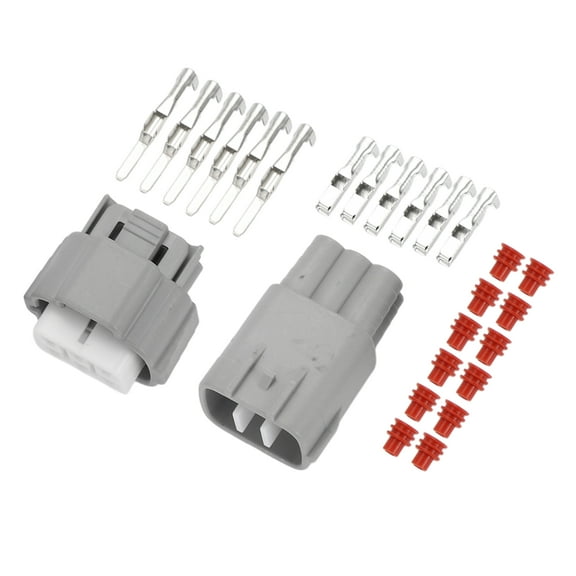 6 Pin Headlight Wiper Spray Connector Plug Waterproof for Toyota for Nissan 1 Set