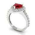 thumbnail image 2 of 2.03 ct Heart Cut Simulated Ruby with Simulated Diamond Halo Accents 18K White Gold Womens Engagement Ring, 2 of 5