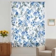 thumbnail image 3 of Blue Green Spring Floral Sheer Curtains 96" Long, Watercolor Blooming Botanical Summer Light Filering Curtains, Privacy Drapes Simi Floor to Veiling Curtain for Living Room Bedroom Window Treatment, 3 of 9