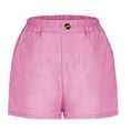thumbnail image 5 of EQWLJWE Womens Sweat Shorts Trendy Elastic Waist Running Shorts Summer Vacation Comfort Lounge Shorts Pink S, 5 of 7