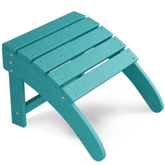 Repose-pieds Ottoman Adirondack en HDPE Résistant aux Intempéries, Tabouret Repose-Pieds de Patio Extérieur pour Chaise Adirondack – Design à Lattes, Robuste – Lot de 1 / Lot de 2 / Lot de 4 – Gris Foncé / Bleu / Noir