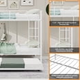 thumbnail image 6 of Leumius Triple Bunk Bed Full over Full with Trundle, Convertible Metal Bunk Bed Frame with Ladder & Safety Guardrail, Space-Saving for Teens and Adults,White, 6 of 8