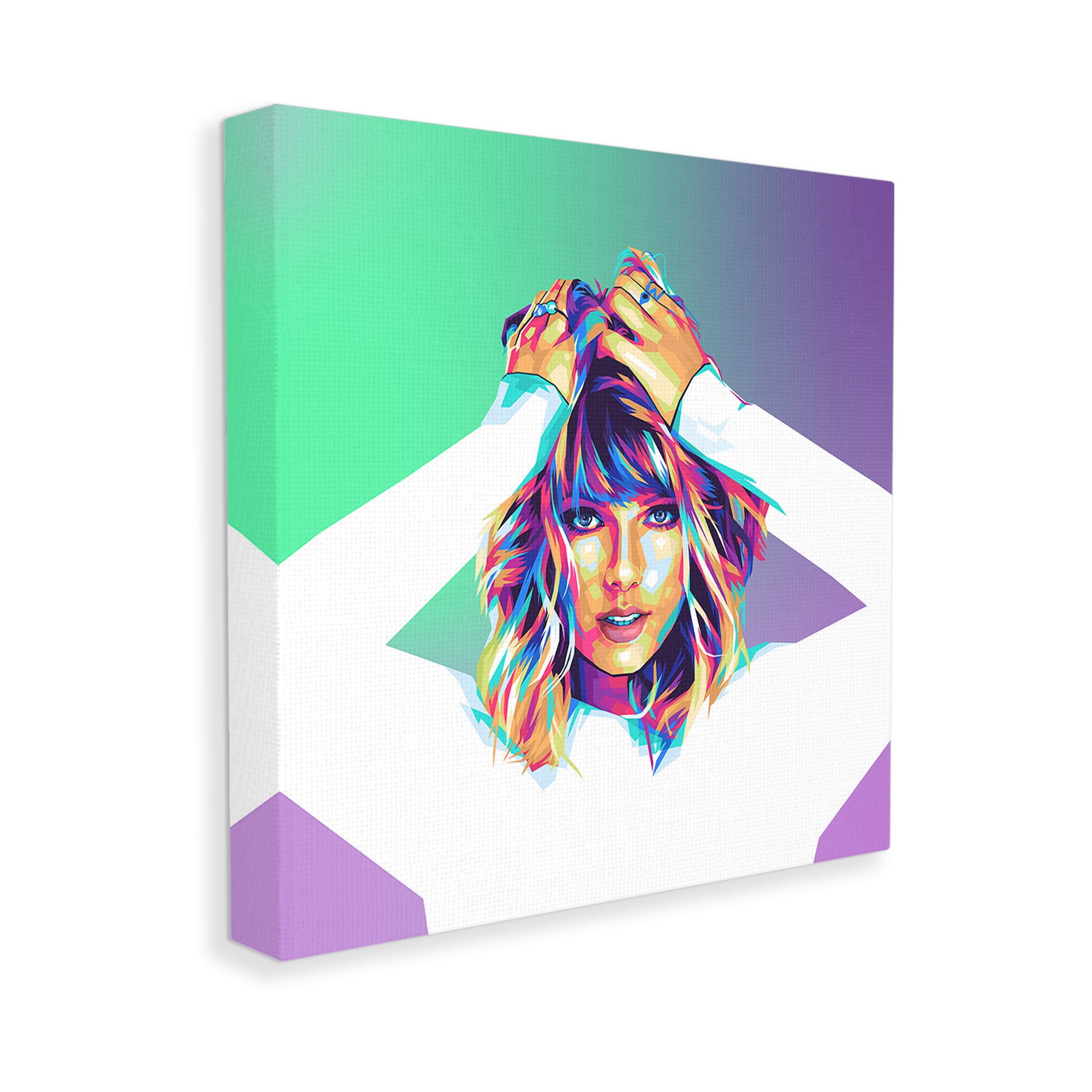 Stupell Industries Pop Musician Woman Abstract Painting Gallery Wrapped Canvas Art Print Wall Art, 17 x 17
