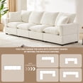 thumbnail image 3 of 110*29" Modern Sofa, 4 Seat Chenille Sectional Couch Set with 2 Pillows, Modern Minimalist Couch,Upholstered Sleeper for Living Room, Apartment, Office, Free Combination, White, 3 of 9