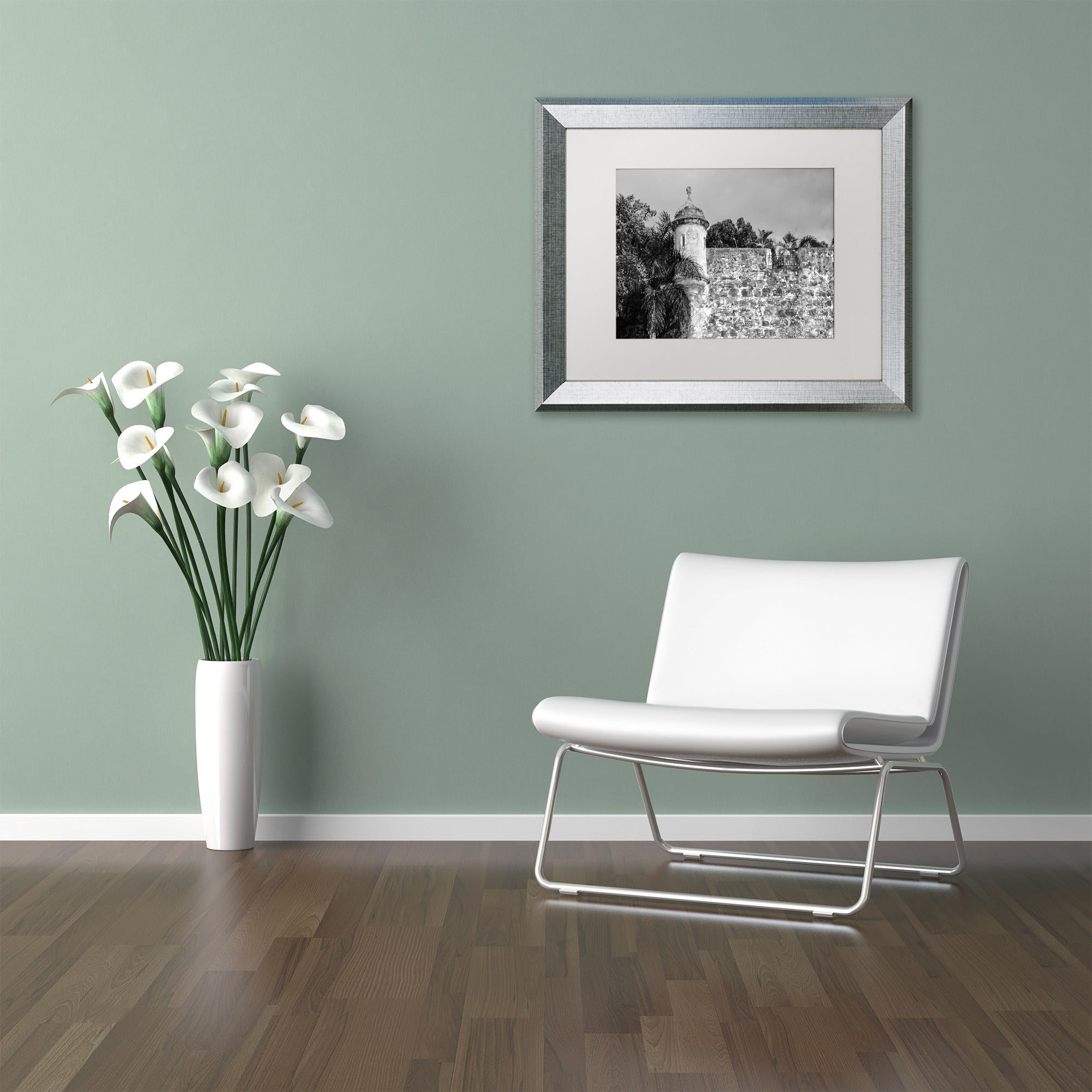 Trademark Fine Art "Castillo de San Felipe del Morro 3" Canvas Art by CATeyes, White Matte, Silver Frame