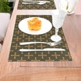 thumbnail image 5 of YFYANG Washable Heat-Resistant Placemats, 70% PVC/30% Polyester, Brown Vintage Floral Pattern Kitchen Table Mat, 12" x 18" 6 Piece, 5 of 6