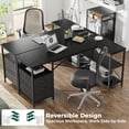 thumbnail image 5 of 54 Inch L Shaped Office Desk with Power Outlets, Computer Desk with Drawers, Corner Desk for Home Office, 5 of 9