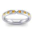 thumbnail image 2 of 0.30 Ct New Round Cut Natural Diamond Citrine Gemstone Anniversary Eternity Band for her Solid 18K White Gold Size 6.5 by Diamond-Capitals, 2 of 8