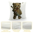 thumbnail image 4 of Autua Teddy Bear Graphic Decorative Cushion Throw Pillow Cover Home Couch Living Room Sofa - Short Plush High-Quality 1PC 24x24in, 4 of 5