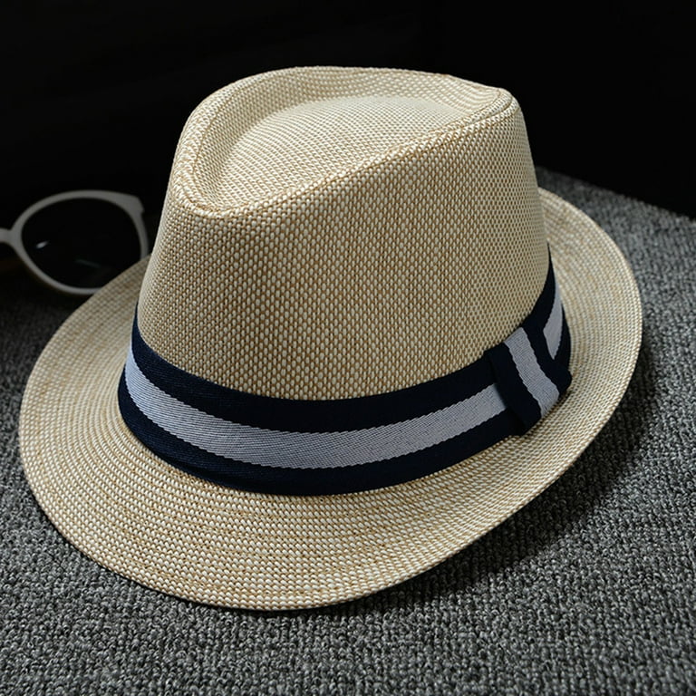 Coopserbil Men and Women Retro Jazz Hat Soild British Sun Hat Travel Sun Hat Hiking Hats for Men Shade Hat Fisherman Hat Summer Hat Men Beach Hats