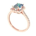 thumbnail image 2 of 1.86 ctw Solitaire with Zirconia Diamond Accents Anniversary Ring for Women | Emerald Cut Blue Moissanite | Hyperallergenic Solid 14K Rose Gold, 2 of 5