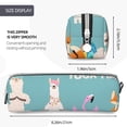 thumbnail image 3 of Cauagu Animal Meditation Print Leather Pencil Pen Case - Stationery Bag Portable Stationery Bag Big Capacity Pencil Pouch Cosmetic Organizer Bag for Men & Women, 3 of 7