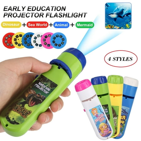 

EEEkit Kids Projector Flashlight Projection Light Toy Enhanced Story Projection Torch Educational Learning Bedtime Night Light for Children (96 Pictures 4 Set)